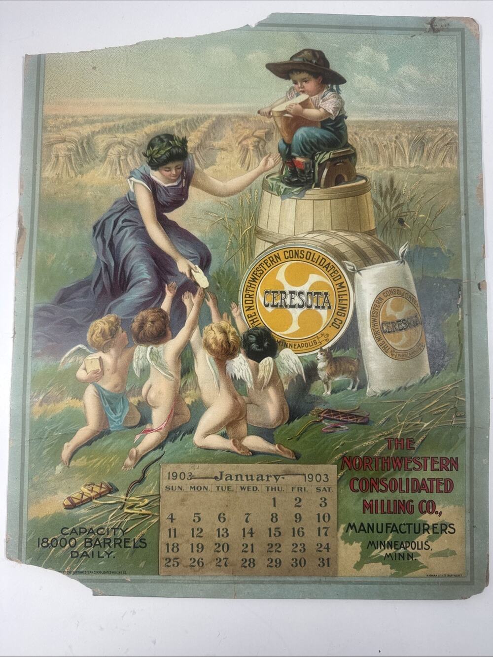 CERESOTA FLOUR Calendar 1903 MINNEAPOLIS, NORTHWESTERN CONSOLIDATED MILL Co